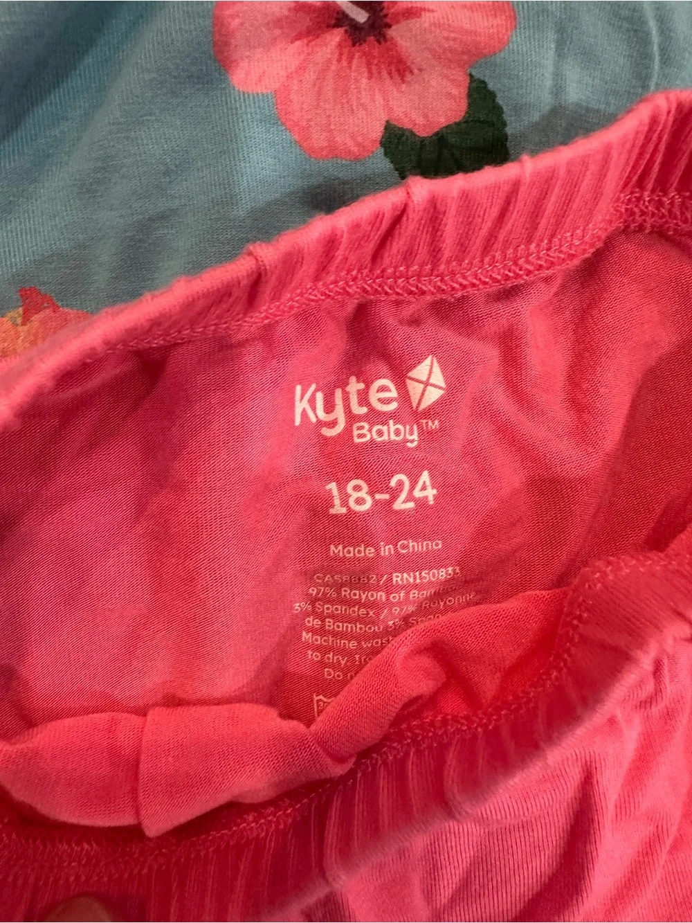 Kyte BABY Hibiscus Pocket Tee and Guava Harem Shorts